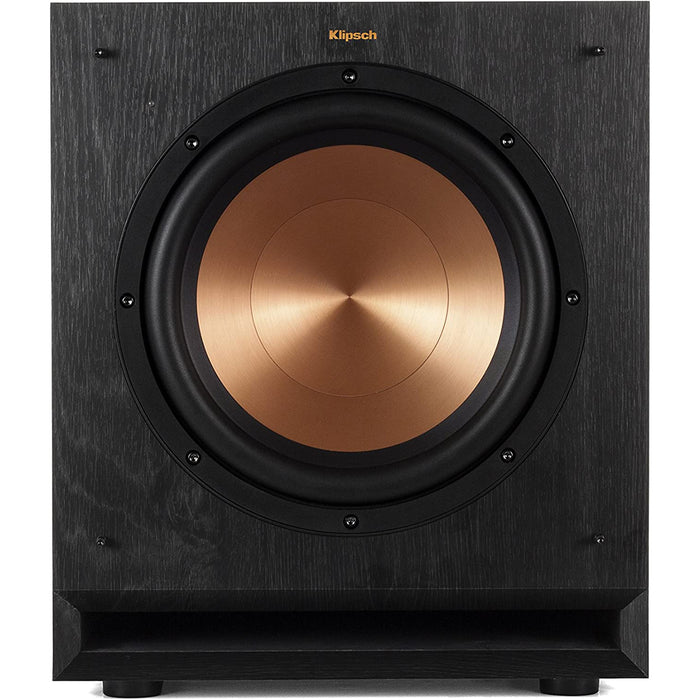 Klipsch SPL-100 Home Audio Powered Subwoofer Class D Amplifier and Klipsch RP-600M II (Pair) Home Audio Bookshelf Speakers - Black