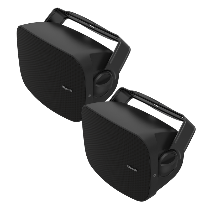 Klipsch RSM-400 All-Weather 160W Full Range 4" Indoor/Outdoor Surface Mount Loudspeaker - Black, Pair
