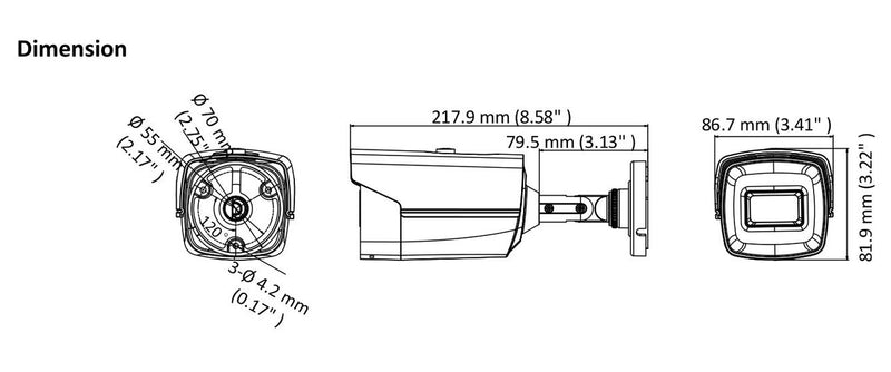 5MP HD-TVI Outdoor Bullet Security Camera - Night Vision, Weatherproof, 2.8mm Fixed Lens