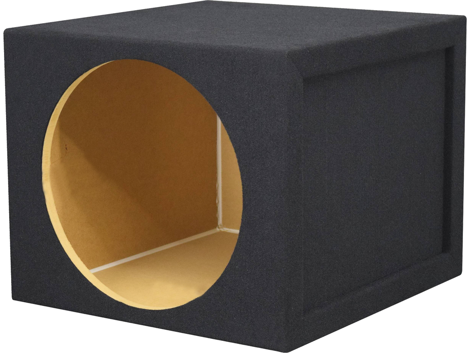 JCPower M3-112SS Single Sealed Versatile 12” Subwoofer Box Carpet for Clean Powerful Sound