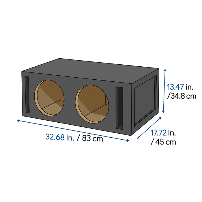 JCPower M3-212SP Dual Ported 12" Car Audio Subwoofer Box Carpet