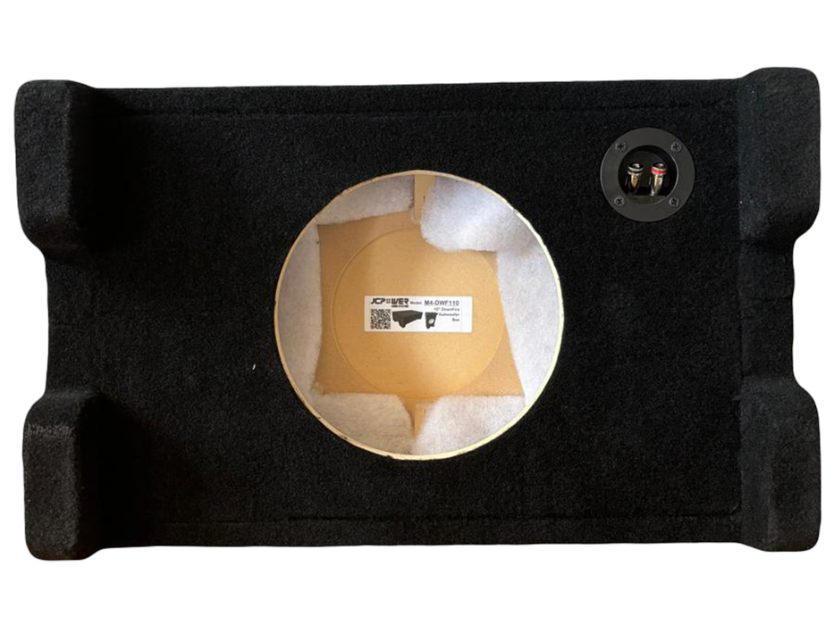 JCPower M4-110DWF Single 10” Downfire Subwoofer Box Carpet Slim/Shallow Mount