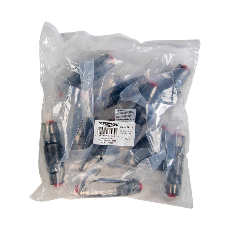 Install Bay MANLFH-10 Nickel 4/8 Gauge Mini ANL Fuse Holder (10/pack)