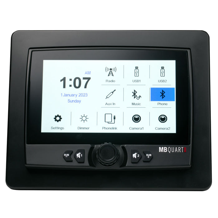 MB Quart GMR-7V1.2 7" Marine Digital Media Source Unit with Wireless Apple CarPlay & Android Auto Bluetooth