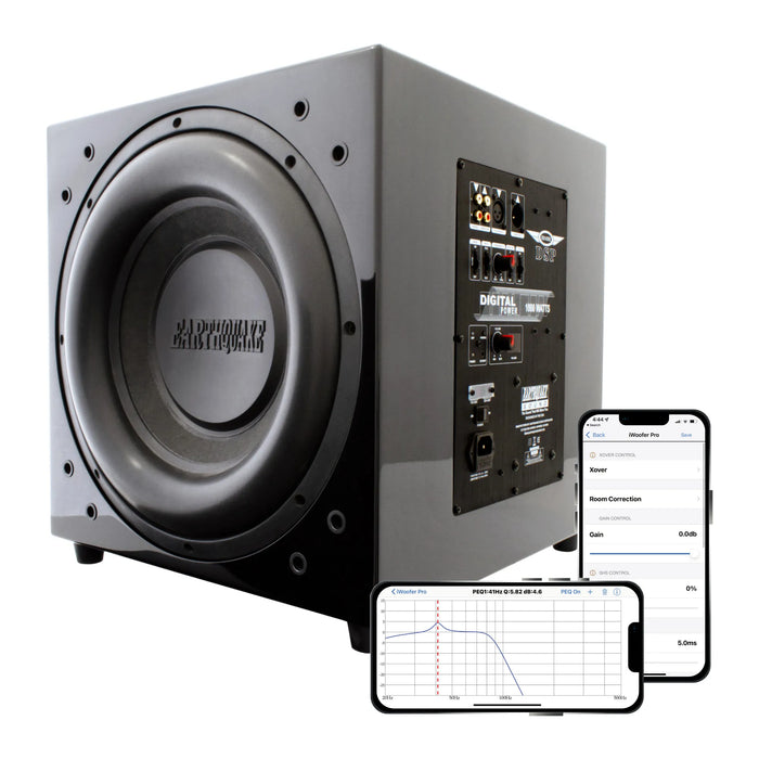 Earthquake Sound MiniMe DSP P-15 Compact Powered Subwoofer 15" 1000W DSP Control and SLAPS Passive Radiator Technology