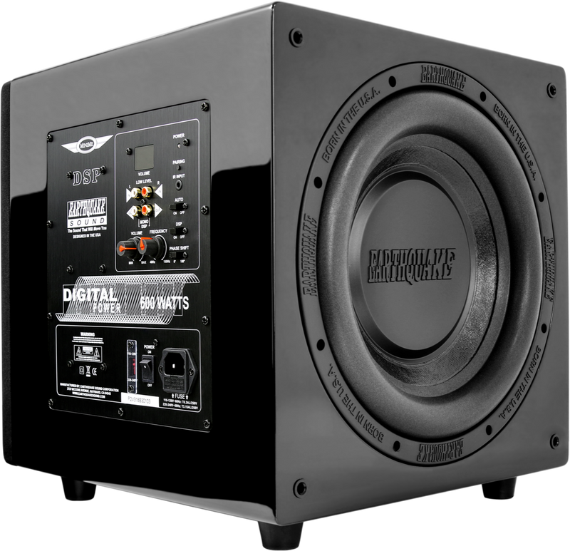 Earthquake Sound MiniMe DSP P-12 Compact Powered Subwoofer 12" 600W DSP Control and SLAPS Passive Radiator Technology
