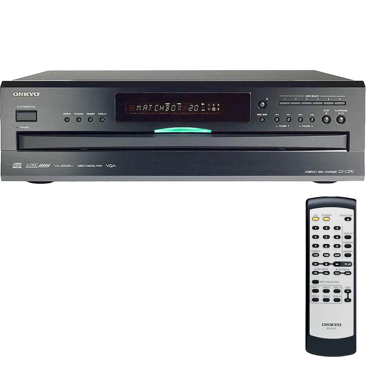 Onkyo DX-C390 6-Disc Carousel CD Changer CD Player Black — The