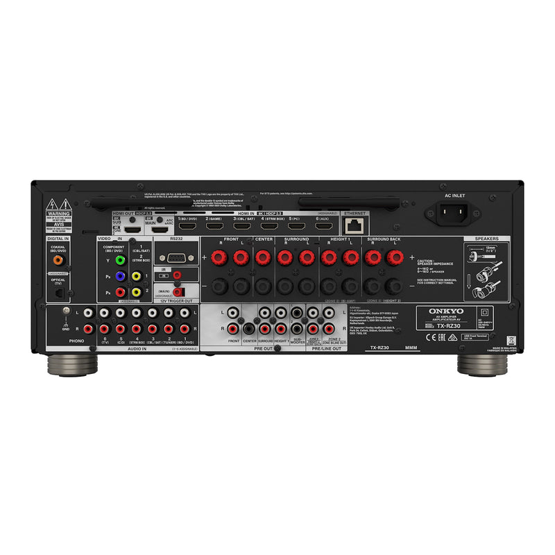 Onkyo TX-RZ30 9.2-Channel THX Certified Premium AV Receiver with Dolby Atmos Alexa Compatible
