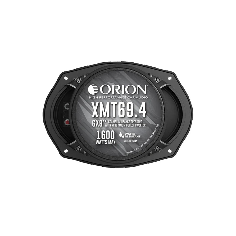 Orion XMT69.4 6x9” 400W RMS 4 Ohm Water-Resistant Midrange Coaxial Speakers W/ Grills (Pair)