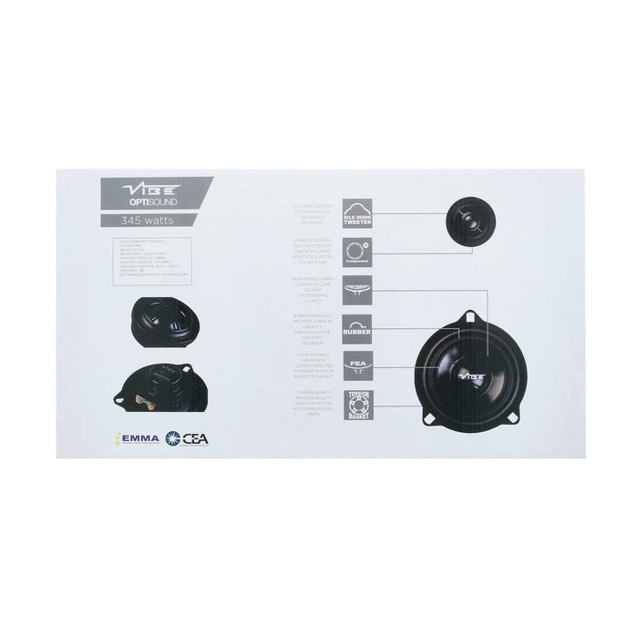 Vibe OS-BMW4V4 4" Plug-N-Play Front Door Speaker Set 4 ohms for Select BMW (Pair)