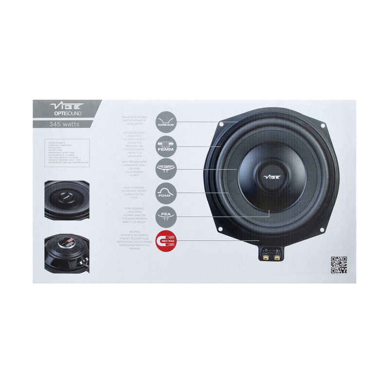 Vibe OS-BMW84V3 8" Under-Seat Replacement 4 Ohm Subwoofer for Select BMW (Pair)