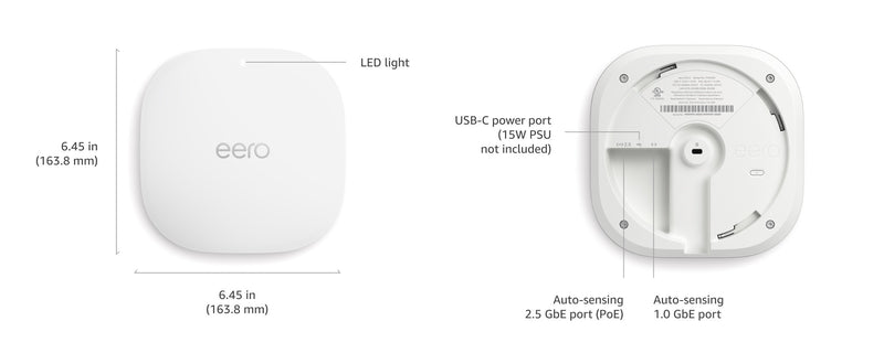 eero PoE 6 Dual-band AX300 Wi-Fi 6 Access Point Ceiling Wall Mountable, up to 1.6 Gbps Wireless Speeds
