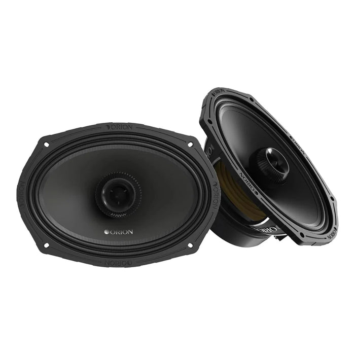 Orion XMT69.4 6x9” 400W RMS 4 Ohm Water-Resistant Midrange Coaxial Speakers W/ Grills (Pair)