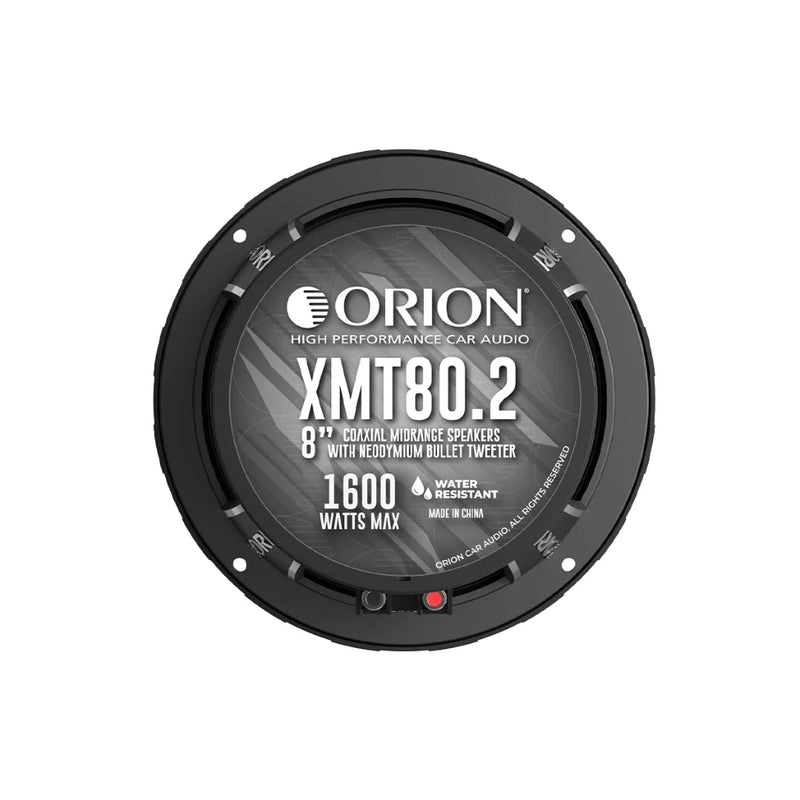 Orion XMT80.2 8” 400W RMS 2 Ohm Water-Resistant Midrange Coaxial Speakers W/ Grills (Pair)