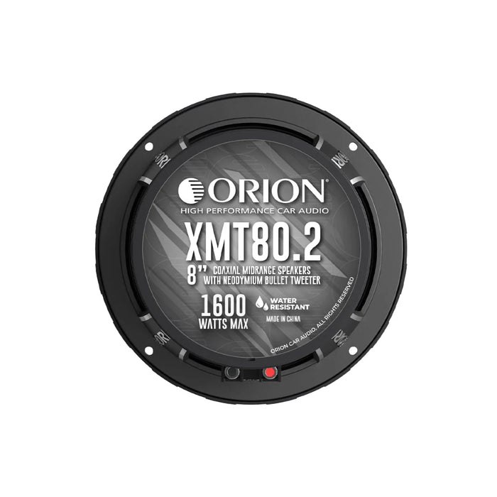 Orion XMT80.2 8” 400W RMS 2 Ohm Water-Resistant Midrange Coaxial Speakers W/ Grills (Pair)