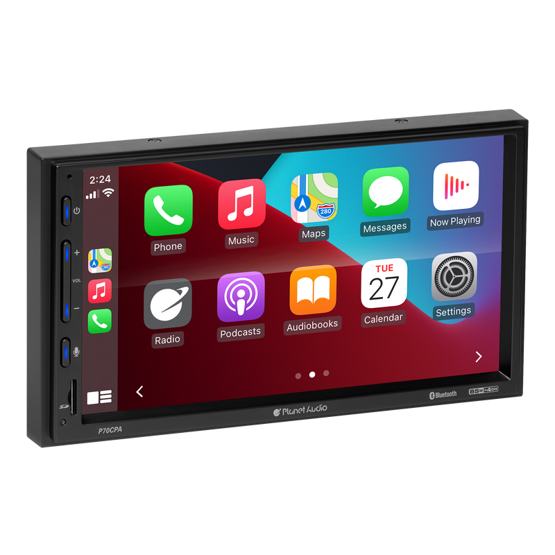 Planet Audio P70CPA 2DIN6.75 Inch Bluetooth Apple CarPlay Android Auto Digital Media Receiver
