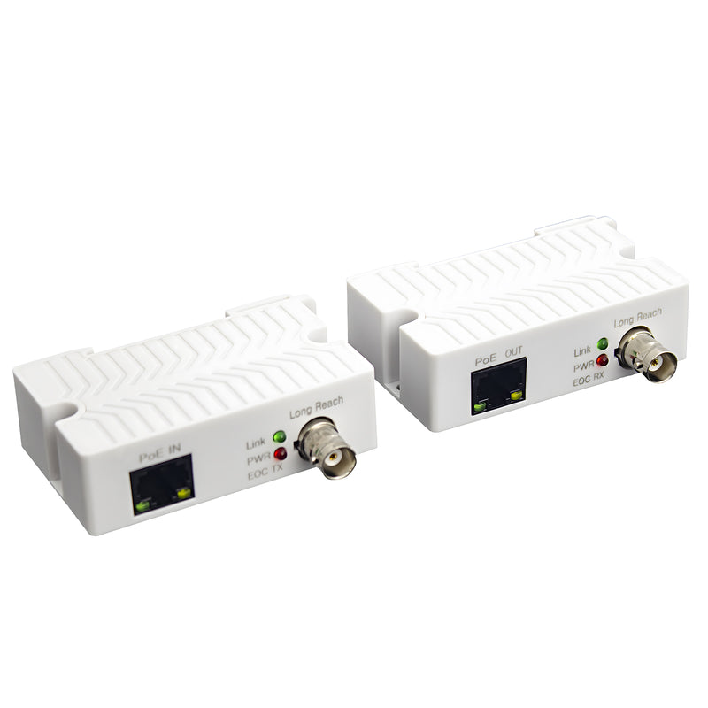 PoE EOC 800M Converter Transmitter & Receiver Kit, Ethernet over Coax, RG59 Cable