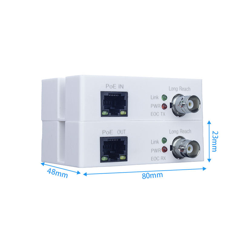 PoE EOC 800M Converter Transmitter & Receiver Kit, Ethernet over Coax, RG59 Cable