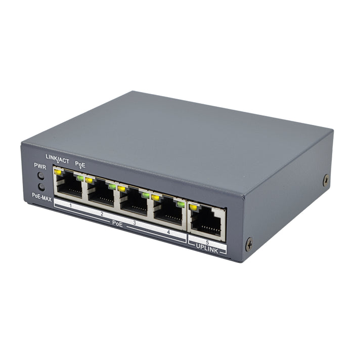 4-Port Unmanaged Gigabit Network Switch 60W 4 PoE 10/100/1000 Ports