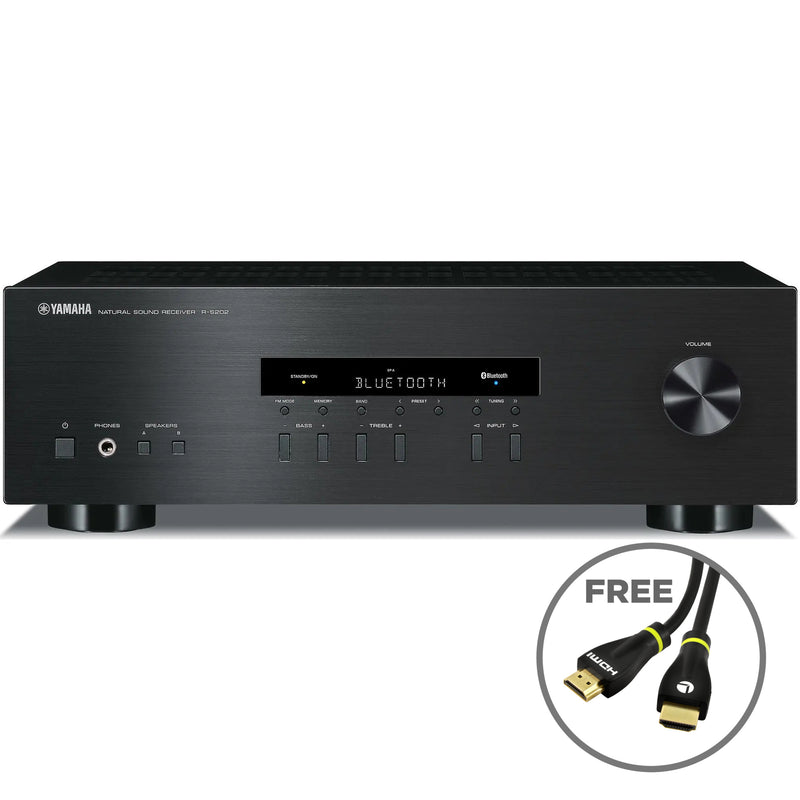 Earthquake Sound AWS-602B 6" Indoor Outdoor Speakers and Yamaha R-S202 2-Channel Stereo Receiver