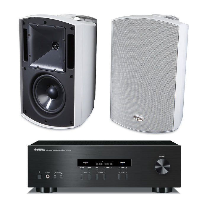Klipsch AW-650 6.5" 340W Outdoor Speakers and Yamaha R-S202 2-Channel Stereo Receiver