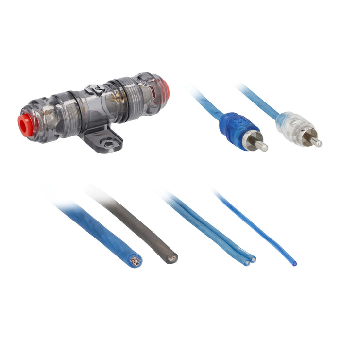 Raptor R2AK8 8 Gauge Power Amp Kit with RCA for Up to 600 Watt Systems