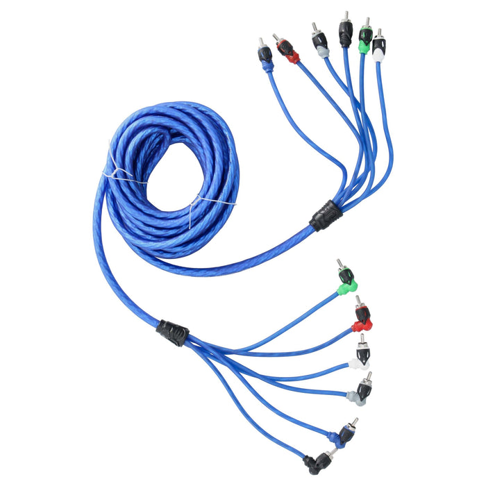 Raptor R4R176 Mid Series 17' 6-Channel Dual Twist RCA Cable Flexible Construction