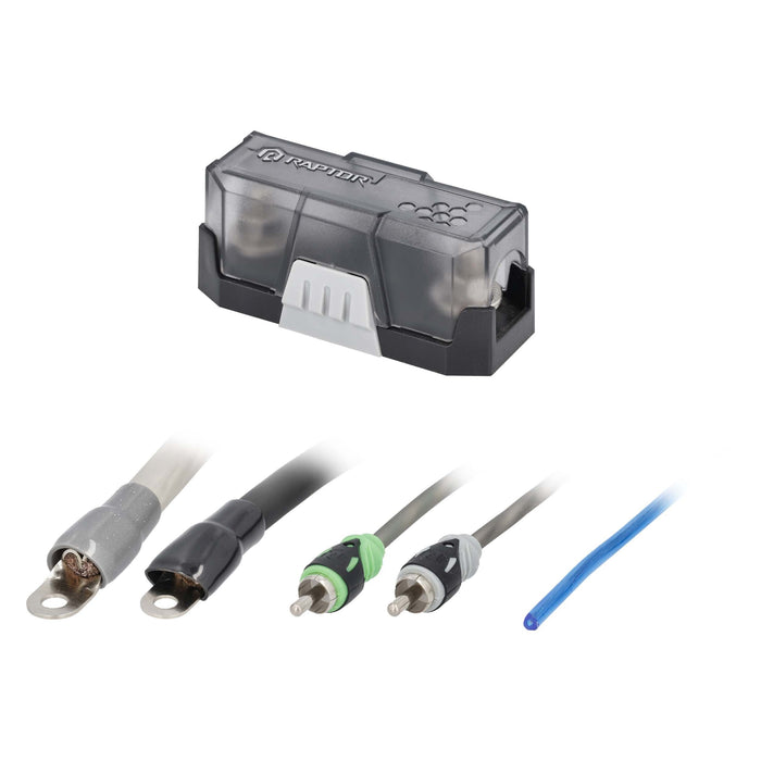 Raptor R5A01 PRO SERIES - 3800W 1/0 AWG Amplifier Installation Kit with RCA Cable