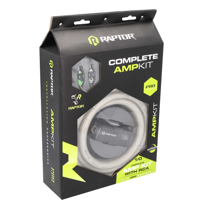 Raptor R5A01 PRO SERIES - 3800W 1/0 AWG Amplifier Installation Kit with RCA Cable