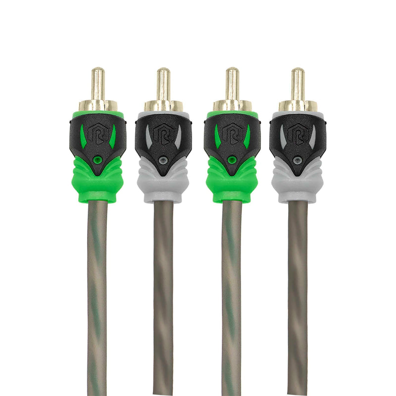 Raptor R5R10 Pro Series 10ft Visible Dual Twist 2-Channel RCA Interconnect Cable