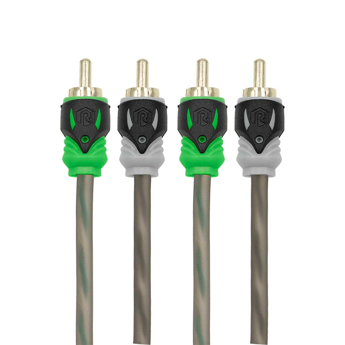 Raptor R5R10 Pro Series 10ft Visible Dual Twist 2-Channel RCA Interconnect Cable