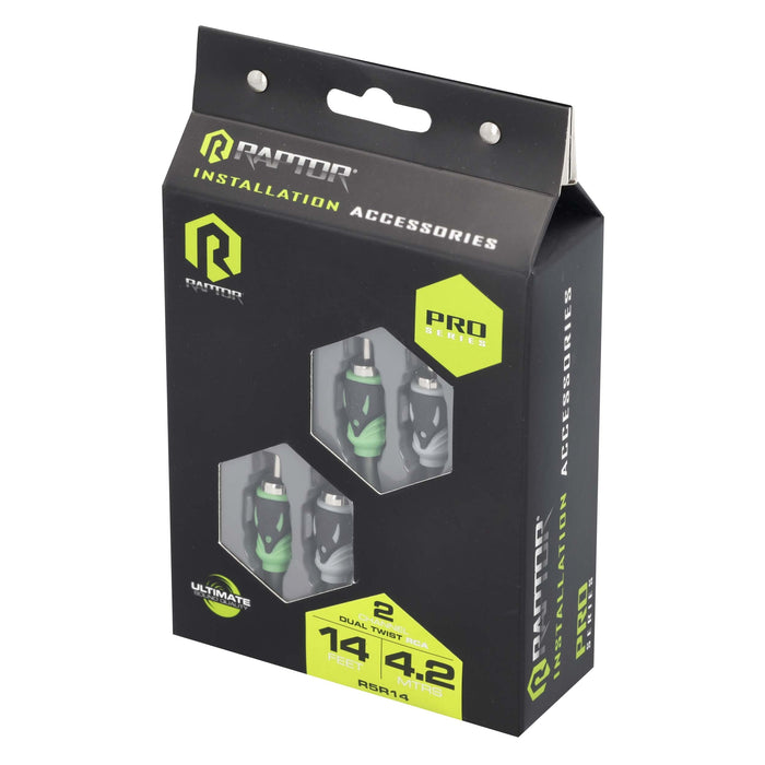 Raptor R5R14 PRO SERIES 14 ft Visible Dual Twist Audio RCA Interconnect Cable