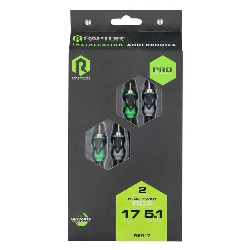 Raptor R5R17 PRO SERIES 17Ft. Dual Twist 2-Channel RCA Audio Interconnect Cable