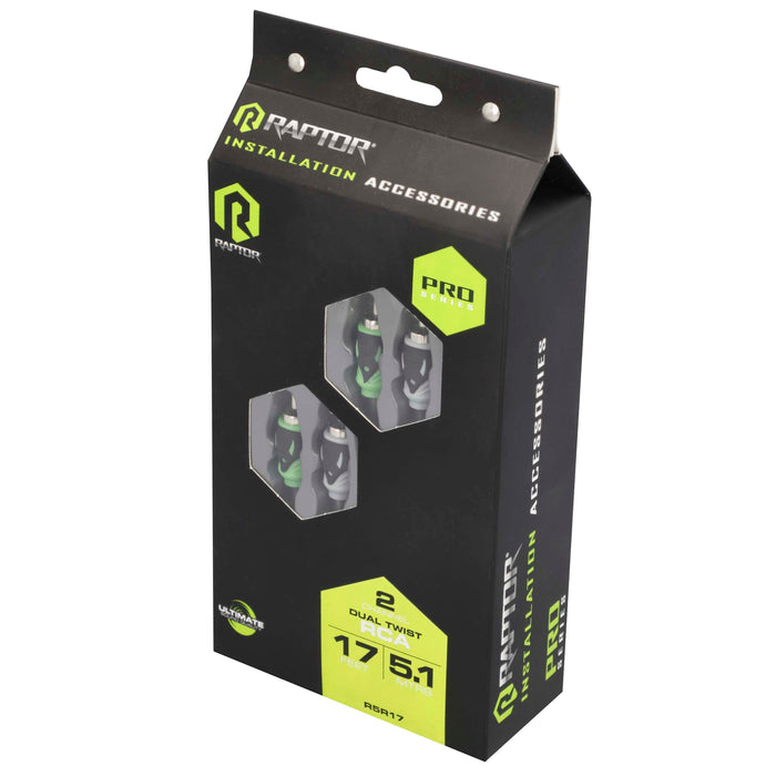 Raptor R5R17 PRO SERIES 17Ft. Dual Twist 2-Channel RCA Audio Interconnect Cable