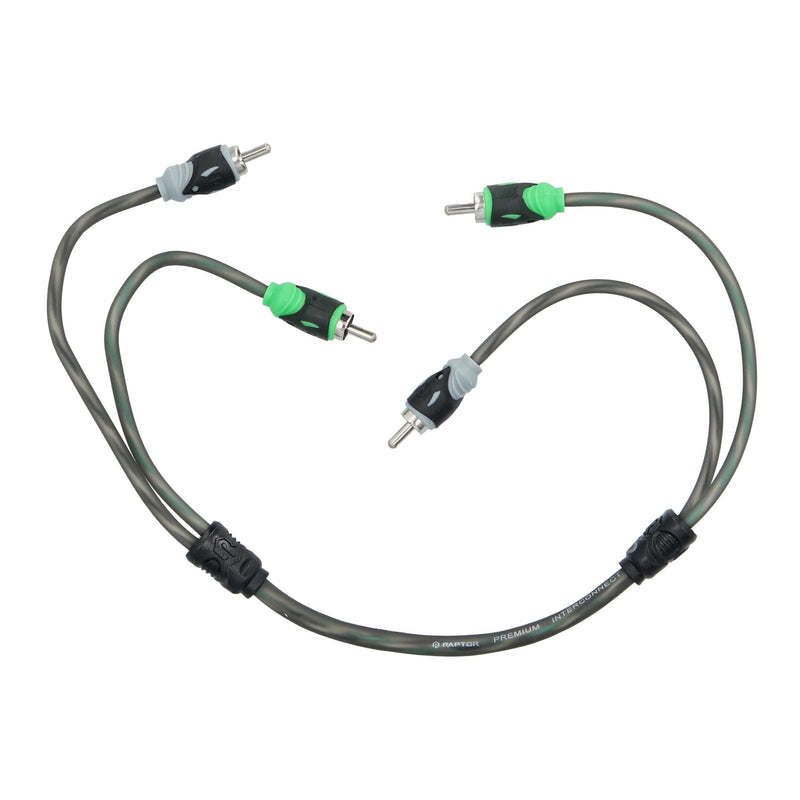 Raptor R5R18IN - Pro Series 1.5' 2-Channel Visible Dual Twist Audio RCA Cable