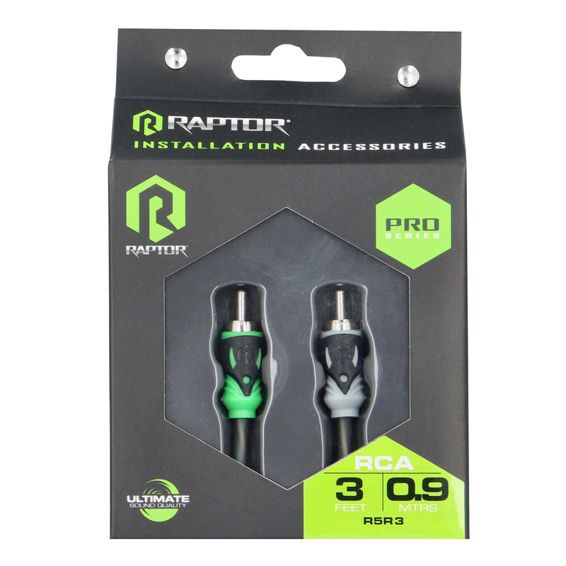 Raptor R5R3 Pro Series Visible Dual Twist Audio RCA Interconnect 2-Channels