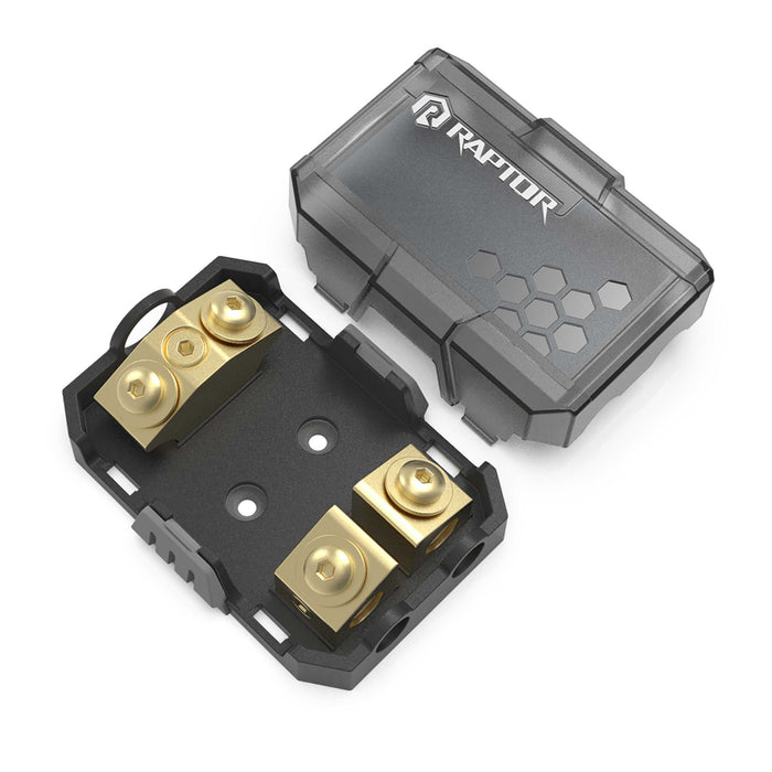 Raptor RANL2 PRO SERIES ANL 2-Position Fused Distribution Block 24K gold plated