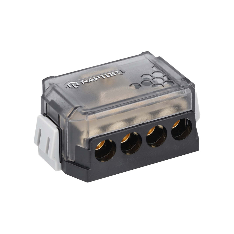 Raptor RDB1 MID SERIES 4-Position Ground Distribution Block 24K Hard Gold Plated