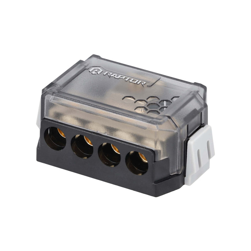 Raptor RDB1 MID SERIES 4-Position Ground Distribution Block 24K Hard Gold Plated