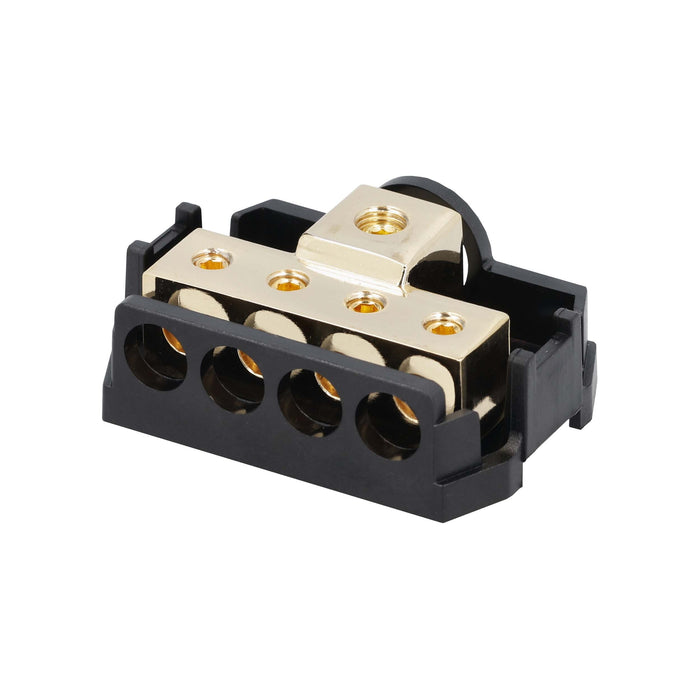 Raptor RDB1 MID SERIES 4-Position Ground Distribution Block 24K Hard Gold Plated
