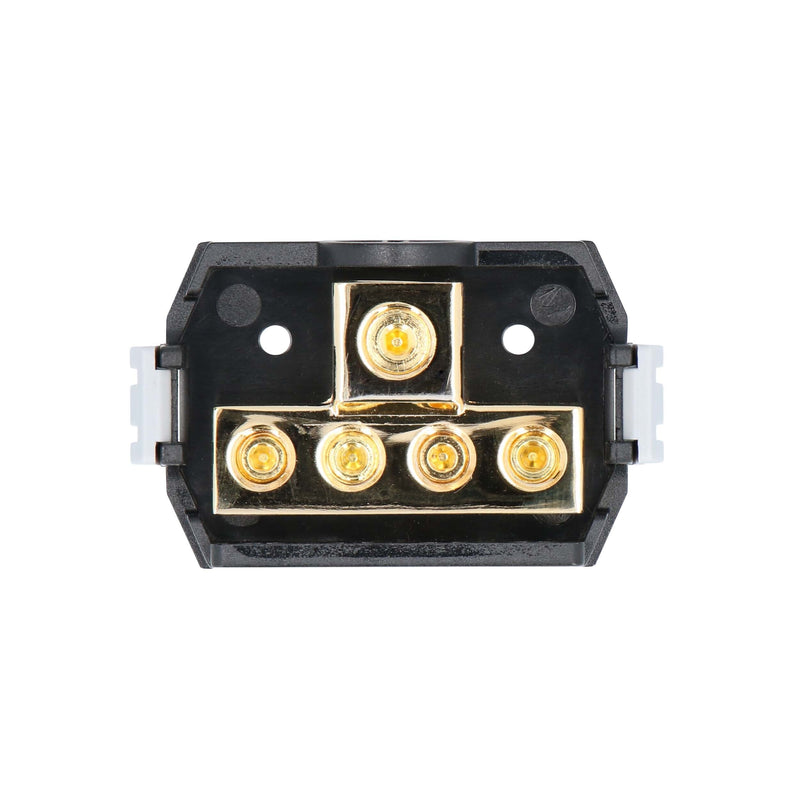 Raptor RDB1 MID SERIES 4-Position Ground Distribution Block 24K Hard Gold Plated
