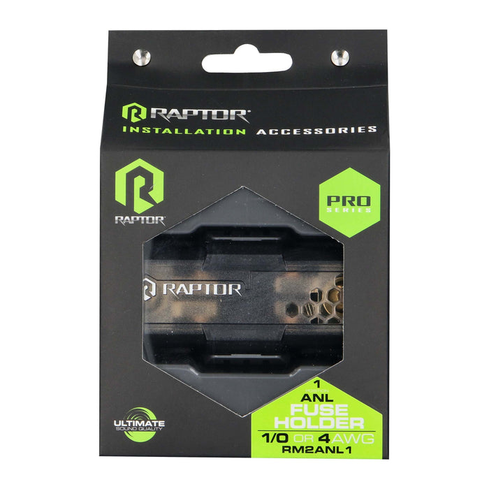 Raptor RM2ANL1 Pro Series 24K gold-plated 1/0 or 4 AWG Mini ANL & ANL Fuse Holder