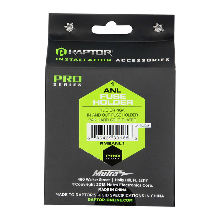Raptor RM2ANL1 Pro Series 24K gold-plated 1/0 or 4 AWG Mini ANL & ANL Fuse Holder