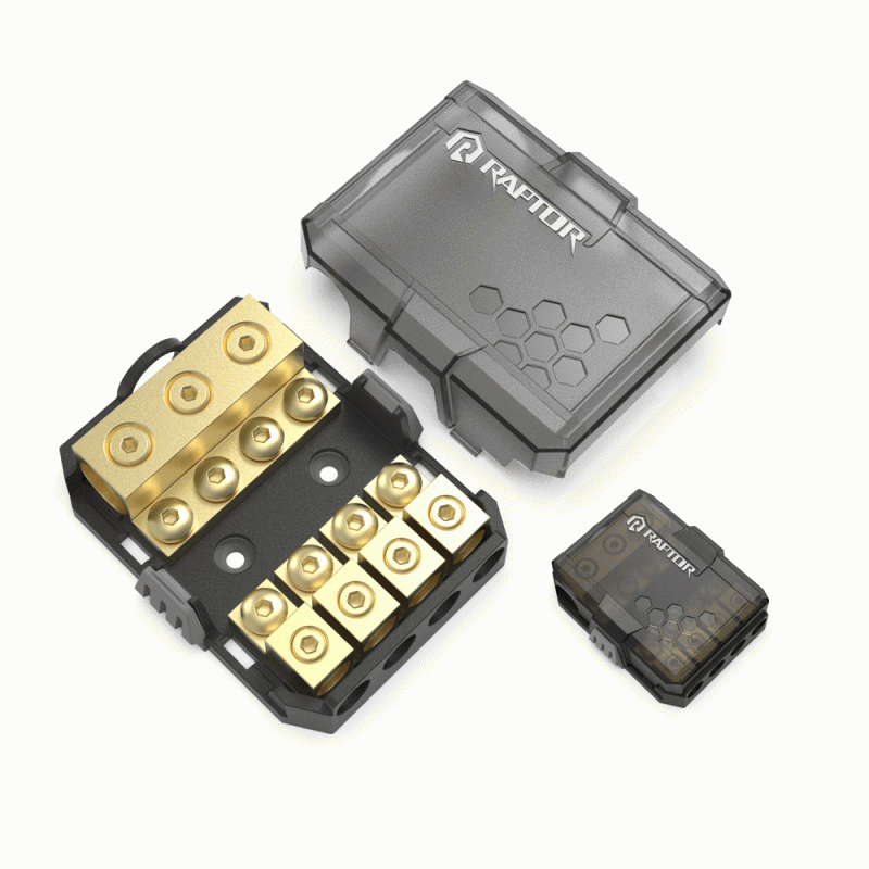Raptor RMANL4 4-Position Mini ANL Fuse Holder Distribution Block - Pro Series