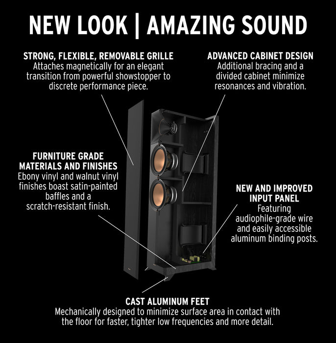 Klipsch Reference Premiere RP-8000F II Floorstanding Speaker 600 Watts Home Audio Walnut