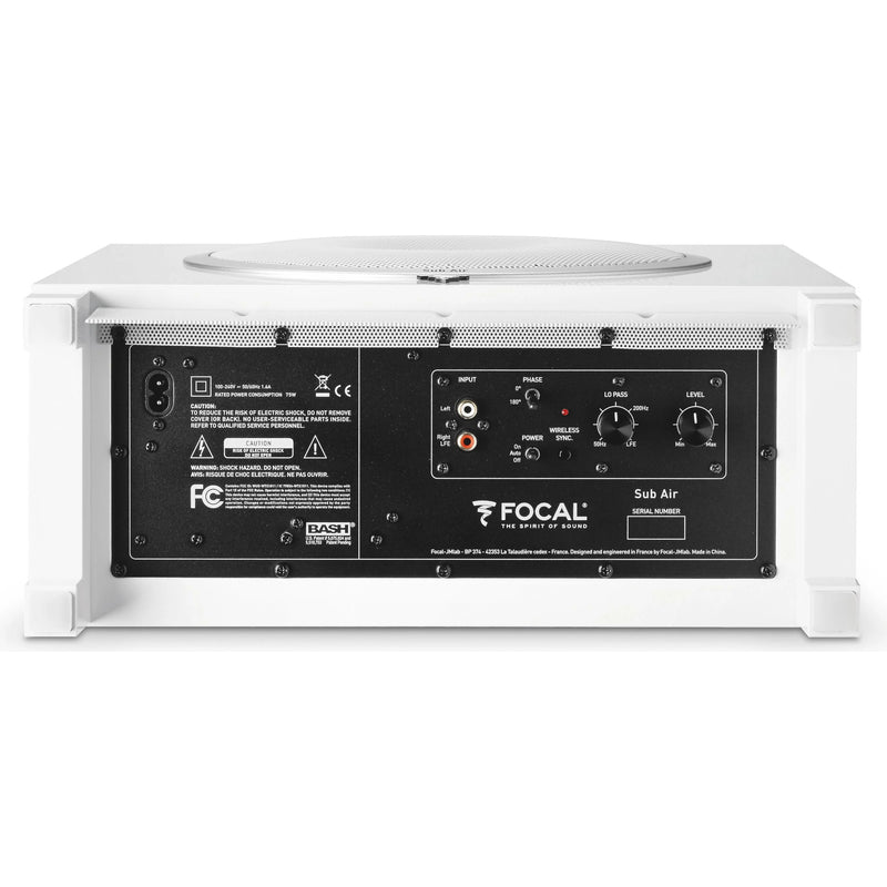 Focal Sub Air 8" Flat Shallow Wall-mountable 150W Wireless Subwoofer (White)