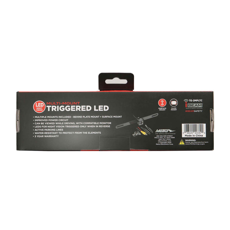 iBeam TE-2MPLTC Behind License Plate Camera w/ Active Parking Lines 150° Viewing Angle Trigerred LED