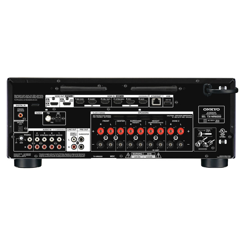 Onkyo TX-NR6050 7.2-Channel Home Theater AV Receiver with Dolby Atmos Alexa Compatible (Certified Refurbished)