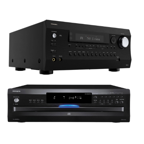 Integra DRX-8.4 11.4-Channel Network AV Receiver with Dolby Atmos, Apple AirPlay , Wi-Fi and Refurbished Bluetooth and Integra CDC-3.4 Premium 6 Disc CD Carousel Changer Black