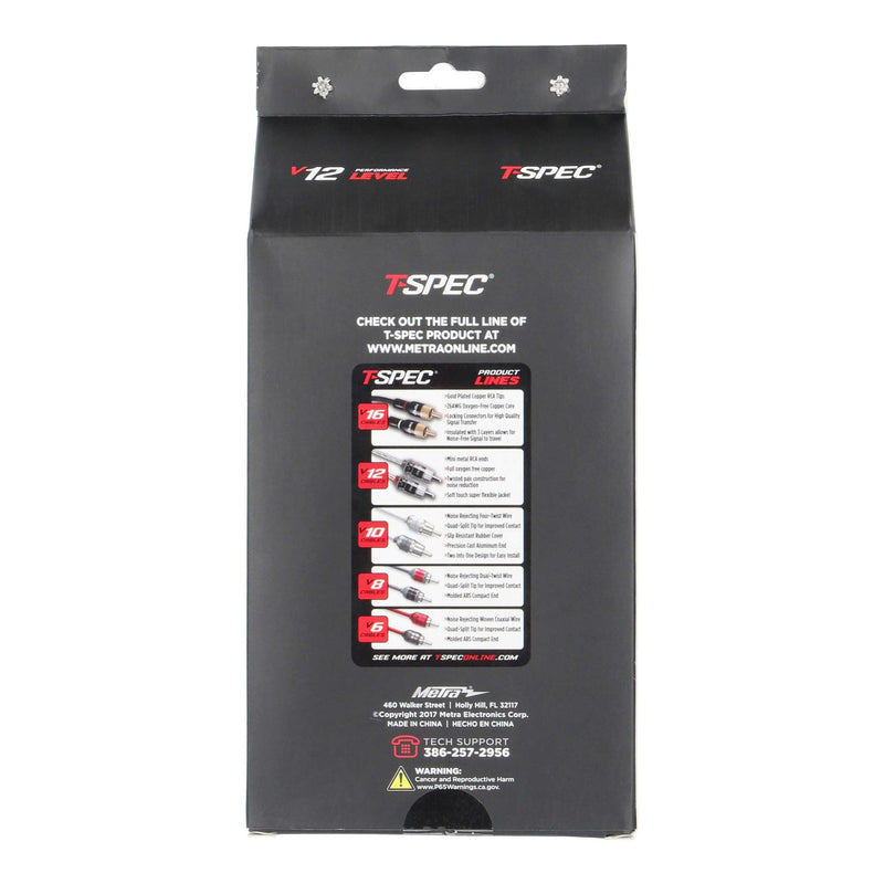 T-Spec V12R174 RCA v12 Series 4-Channel Audio Cable Twisted Pair Construction - 17 FT